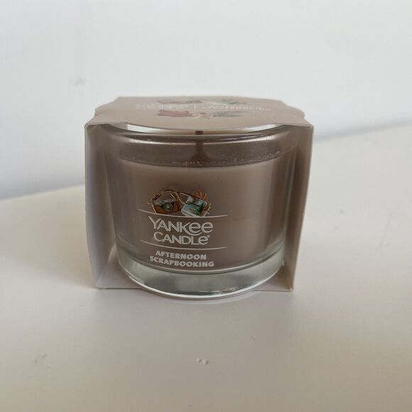 3PC Yankee Candle Afternoon Scrapbooking 1.3 Oz Mini Votive Glass Candle Apple - Picture 4 of 4